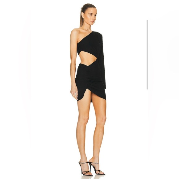 NWT ALEXANDRE VAUTHIER One Sleeve Mini Dress in black size 2 - Picture 2 of 9